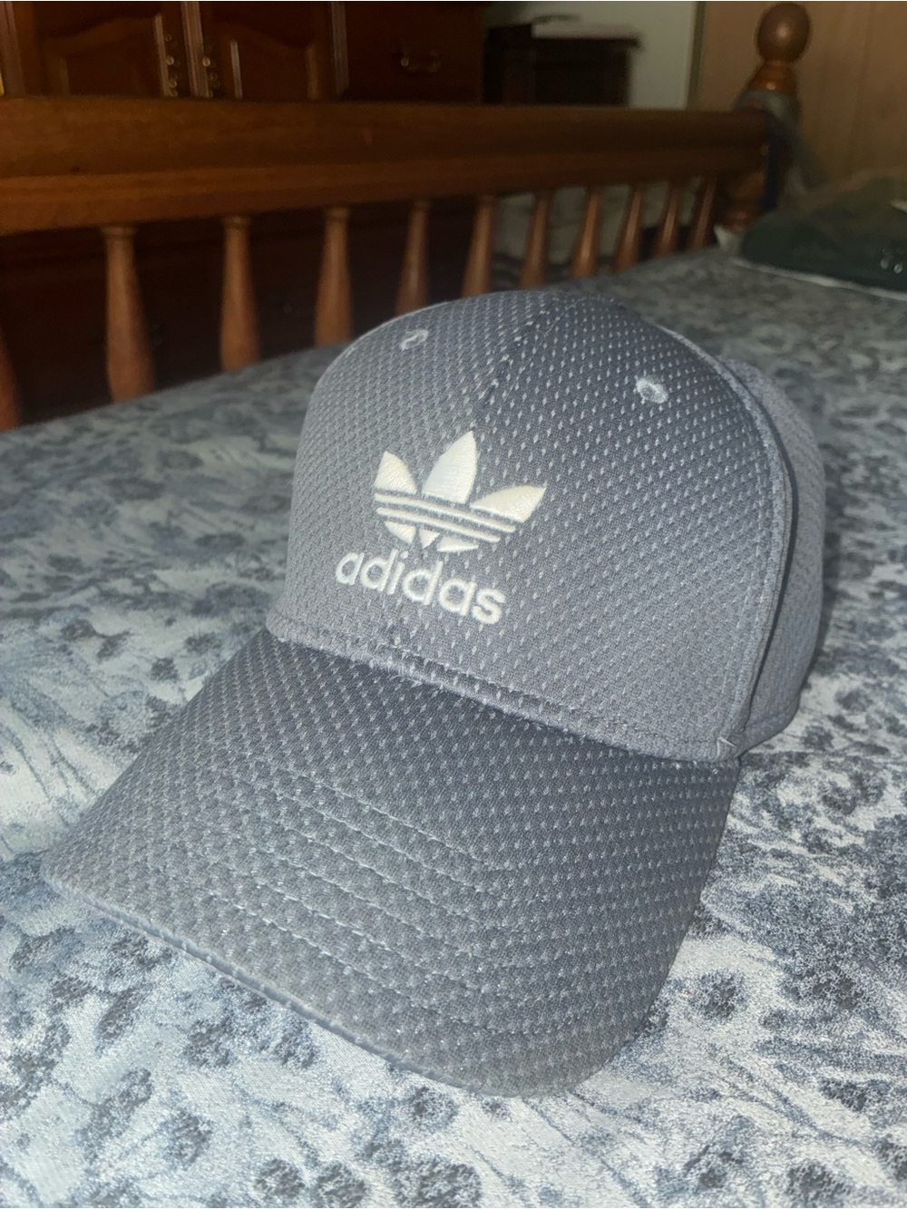 adidas Gray Trefoil Textured Men's Baseball Cap